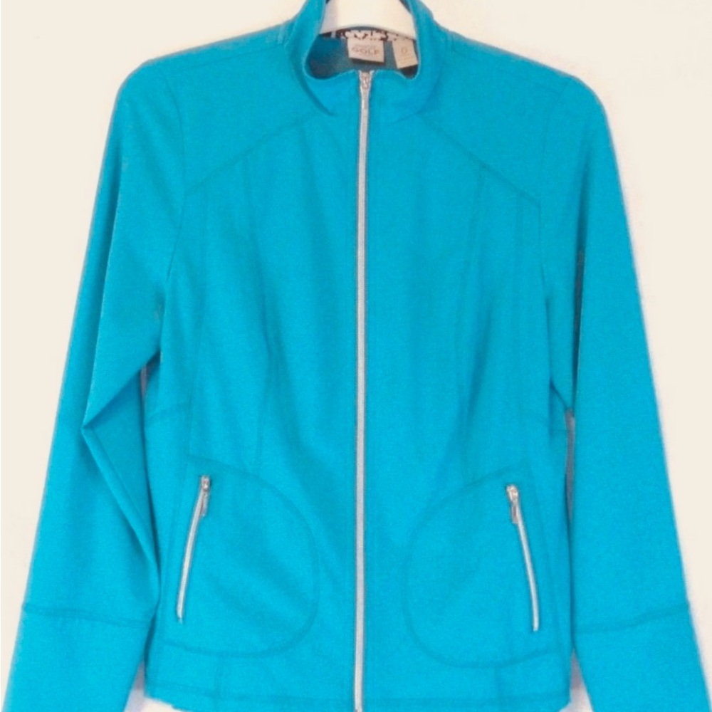 NEW with Tags Chico's Zenergy Golf Turquoise Blue Jacket Size XL
